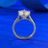 Joias Mu Jing Novo Anel de Prata S925 Clássico Redondo com Diamante Branco 8,0 mm Anel Europeu e Americano ins Venda Quente Transfronteiriça