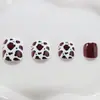 Nova Manicure de Unha do Pé de 24 Peças Transfronteiriça, Estilo Clássico Sexy de Alta Qualidade, Unha Usável com Estampa de Leopardo da Moda Venda por Atacado