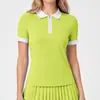 Novo Top Esportivo de Verão Feminino Slim Respirável Fitness Camiseta Alta Qualidade Tênis Golfe Manga Curta Camisa Polo