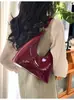 Bolso bandolera de un solo hombro de diseño elegante transfronterizo nuevo con textura brillante retro y color sólido, bolso pequeño cuadrado para debajo del brazo