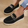 Nuevo Modelo de Verano 2026: Zapatos Individuales Casuales Cómodos de Moda para Mujer de Talla Grande con Hebilla Metálica para Uso en Exteriores, Talla Única
