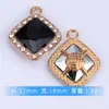 Colgante Cuadrado de Cristal Nuevo Personalizado Creativo Transfronterizo Accesorios DIY Pulsera de Aleación Galvanizada Collar Venta Directa de Fábrica