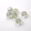 Contas de canto de alta transparência coloridas com banho de cor UV, corte de diamante, anel de acrílico perfurado, pulseira, acessórios para joias DIY