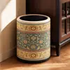 Lixeira de Alto Valor Estilo Retro Nanyang Grande Capacidade Padrão Barroco Quarto Banheiro Armazenamento de Diversos Lixo Sanitário