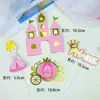 Decoração de Bolo de Aniversário Suprimentos de Confeitaria Pequena Princesa Pequeno Príncipe Castelo 3D Carruagem Topper de Feliz Aniversário