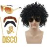 Halloween COS Hip Hop Rock Fans Cabello Peluca Punk Anciano Disco Cabeza Explosiva Peluca Traje de Barba
