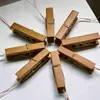 Pinzas de bambú para ropa de casa, a prueba de viento y fuertes, que no marcan, pinzas pequeñas de madera tradicionales para secar la ropa