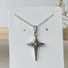 Collar Cruzado Estilo Harajuku para Mujer, Nueva Cadena Clavicular de Estrella de Cuatro Puntas de Moda, Diseño de Estilo Genial, Venta Directa de Fábrica