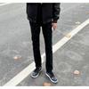 Jeans Ajustados de Calle Estilo Americano con Pedrería, Pantalones Skinny Elásticos Negros para Hombre, Pantalones de Marca de Moda Cielo Estrellado