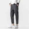 Pantalones casuales rectos de primavera y otoño de Hong Kong para hombre, estilo coreano, a la moda, combinan con todo, overol, marca de moda, pantalones de chándal holgados, pantalones de harén