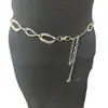 Cadena de Cintura para Vestido Estilo Europeo y Americano Accesorio Simple Cadena Metálica Lisa Irregular Cinturón Cadena para Pantalones de Mujer Cadena de Cintura de Moda