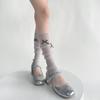 Calcetines de lazo franceses de verano Malla fina de carne Malla fina Brillante Protector solar Manga Manga de pierna de seda brillante Montón Hackeo Hack Hack