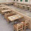Mesa de Comedor y Sillas Personalizadas para Cuencos de Arroz para Restaurantes, Fonderías, Cadenas de Snacks con Cajones, Juego de Mesa y Sillas Comerciales de Madera Maciza