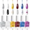Arte de Uñas Pintado Hilo Dorado y Plateado Set de Esmalte Francés de Hilo Explosivo Metalizado Base Agua Secado Rápido Sin Hornear y Sin Olor