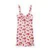 Vestido tipo camisola de la marca Z para venta transfronteriza, popular diseño estampado, moda de AliExpress, ropa europea y americana para mujer con volantes, tela elástica floral, ZA