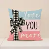 Funda de Almohada Nueva Europea y Americana para el Día de San Valentín Decoración Romántica para Dormitorio Cojín de Mesita de Noche Cojín Versátil para Sofá del Hogar