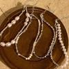 Pulseira de Casal Prata Quebrada Pérola Barroca Acessível Luxo Nicho Requintado High-End Popular Pulseira de Miçangas Pulseira