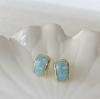 Aretes de aguja plateada viento fresco gota de aceite azul aretes sencillos para ir al trabajo aretes de moda de alto sentido Joker temperamento al por mayor