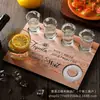 Bandeja de Madeira para Copos de Bebida, Suporte para Copos de Tequila, Rack para Mistura e Servir Coquetéis de Whiskey, Caixa para Borda de Sal, Dosador de Sal