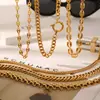 Collar Combinado de Acero Inoxidable Transfronterizo Europeo y Americano Collar de Lujo Accesible de Alta Gama Estilo Ins Collar Retro Personalizado de Oro de 18 Quilates para Mujer