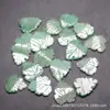 Folhas e pétalas de jade 26x30mm aventurina natural folhas grampo de cabelo estilo antigo DIY grampo de jade acessório de flor