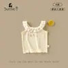 Camisola para Niñas 2026 Nuevas Llegadas de Verano Ropa para Bebés y Niños Pequeños Cuello de Encaje Chaleco sin Mangas Top Versátil para Bebé Niña
