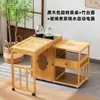 Mesa de Té Giratoria Móvil Balcón Hogar Máquina de Bar de Té Integrada Preparación de Té Mesa de Café Multifuncional Juego Completo Mesa de Té Gabinete de Agua para Té