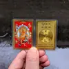 Tarjeta de la fortuna del Dios de la Riqueza Amarillo, tarjeta pintada, tarjeta dorada, adecuada para fundas de teléfono, artesanía exquisita, tarjeta de Buda, portátil