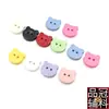 Botões de Cabeça de Urso de Dois Olhos Coloridos Plástico Desenho Animado Fofo Roupas Infantis Cardigan Suéter Botões DIY Estoque Pronto
