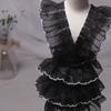 Encaje Negro Accesorios Ropa Cuello DIY Material de Volantes Encaje de Organza Encaje Accesorios
