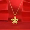 Colar de Flor de Ameixa Banhado a Ouro 18K Esculpido em CNC para o Sr.. Corrente de Clavícula Simples Versátil da Moda Tendência da Zhou Venda por Atacado