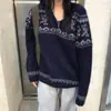 Ropa de Mujer Ropa de Mujer Coreana Dongdaemun Alta Calidad Elegante Estilo Coreano Atmósfera Fair Isle Suéter Holgado