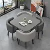 Mesa e Cadeiras Simples Modernas para Negócios e Recepção de Convidados, Mesa Redonda Pequena para Lanchonete de Chá com Leite, Mesa de Jantar