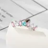 Clavos para Hueso de Oreja Geométricos Curvos Dulces y Exquisitos Micro-Pavimentados con Circonita Hensen Pendientes de Piercing Elegantes de Alta Gama para Chicas