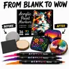 ¡Guau, set de 72 colores de rotulador acrílico de doble punta, bolígrafo de pintura impermeable a base de agua de doble punta, suministros de arte para graffiti DIY
