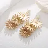Pendientes de Margarita de Estilo Bohemio Europeo y Americano, Pendientes Multicapa de Estilo Festivo, Pendientes de Girasol de Rafia Tejidos a Mano