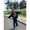 Blusa com Capuz Roupas Moletom Camiseta Básica Esportiva Casual Fofa Suéter com Capuz Feminino Estampado Slim Look Elegante Rock