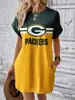 Vestido de Moda Nuevo de Verano para Mujer Sudadera Larga de Cuello Redondo de Equipo de la NFL 211 Vestido Elegante Europeo y Americano