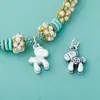 Colgante de Plata Pura S999 Estilo Retro Hazte Rico Pronto Cuerda Trenzada Trenzada con Cuentas Plata Accesorios Material Colgante Zodiaco Caballo