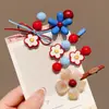 Pinzas florales para el pelo estilo coreano para mujer, pinzas laterales elegantes y exquisitas, pasadores de lazo lindos, pasadores de colores al por mayor