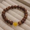 Pulsera de sándalo natural con madera de sándalo curativa tallada flor de loto pulsera curativa pulsera de cuentas de madera joyería pulsera al por mayor