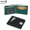 Cartera para hombre con patrón de fibra de carbono ultradelgada, cuero PU, estilo corto, múltiples ranuras para tarjetas, anti-escaneo RFID, tarjetero, cartera plegable