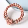 Pulsera de Madera de Cedro Natural y Madera de Águila Pulsera de una Sola Hila Cuentas de Oración Budista Cuentas Lisas para Hombres y Mujeres Venta al por Mayor