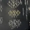 Lujosa y elegante lámpara de araña para restaurante, lámpara de dormitorio estilo francés de alta gama con cristal azul y cielo estrellado, diseño artístico para comedores