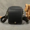 Bolsa de Ombro Masculina DIY Padrão Jacaré Quente Transfronteiriça Couro Bovino Couro Genuíno Personalizada Europeia e Americana Retrô Diagonal Pequena Bolsa Masculina