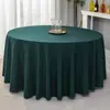 Mantel Redondo Liso para Hotel Poliéster Color Sólido Blanco y Negro Transfronterizo Restaurante Banquete Boda Mantel de Hotel 190g
