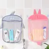 Bolsa de Rede para Armazenamento de Brinquedos de Banho Infantil, Drenável à Prova d'Água, Desenho Animado de Pato Fofo, Bolsa de Pendurar para Banheiro de Bebê com Ventosa