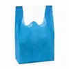 Bolsa Chaleco No Tejido Lisa en Stock, Personalización en Lotes Pequeños, Logo Impreso, Bolsa de Compras Plegable para Supermercado Personalización de Bolsa Chaleco