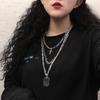 Colar feminino moderno ins Celebridade da Internet acessórios hip hop estilo coreano pingente duplo personalizado corrente de suéter decorações de estilo frio