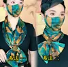 Lenço Multiuso Respirável da Moda Estilo Coreano para Outono e Inverno Quente Estampado para Pescoço Feminino Pequeno Lenço Máscara conjunto